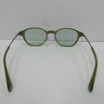 Dz789171 トニーセイム プレミアム tonysame: premium 眼鏡フレーム メガネ 度入り グリーン×シルバー チタニウム 中古_画像3