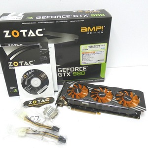 Dz371171 PC周辺機器 グラフィックボード ZOTAC GeForce GTX 980 AMP! EDITION 4GB 256BIT GDDR5 ジャンク品