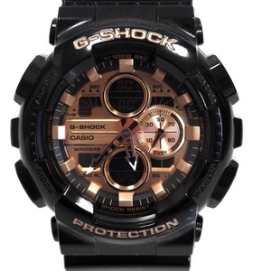 Th959765 カシオ 腕時計 G-SHOCK GA-140GB-1A2JF ブラック×ピンクゴールド系 アナログデジタル クォーツ CASIO 良好・中古