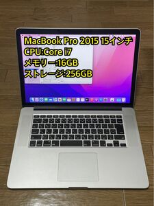 MacBook Pro 2015 15インチ Core i7 16GB ROM 256GB