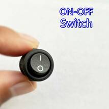 送料無料 ロッカ スイッチ■埋め込み■ON OFF 切り替え シーソー ロッカー 単極 2極 スイッチ■DIY 小型 丸形 用品 LED 工作■電源 入/切_画像1