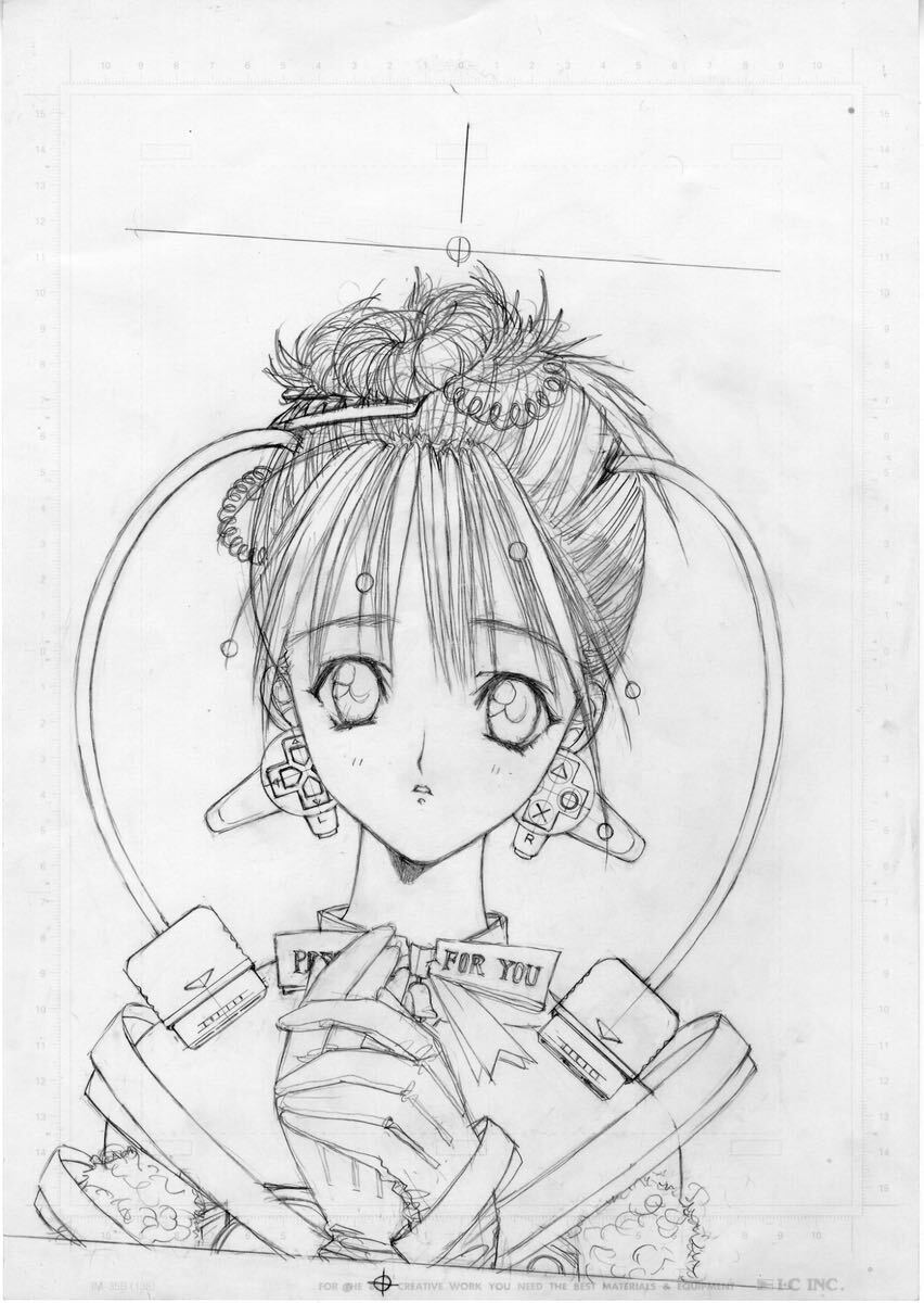 Hand-drawn illustration [3 rough points] [Dengeki PS cover] Aoi Nanase, comics, anime goods, hand drawn illustration