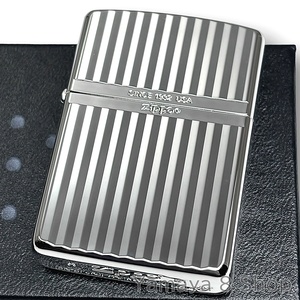 ZIPPO アーマー ストライプカット 両面 鏡面 シルバー ジッポー ライター