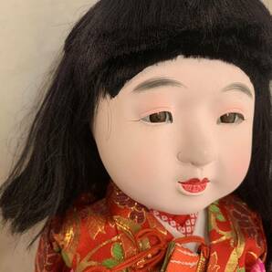 K373 現状品 市松人形 日本人形 着物 レトロ アンティーク 女の子 置物 時代 骨董 在銘 銘あり 伝統工芸品 の画像4