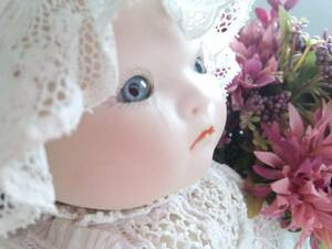  prompt decision [ bisque doll ] ceramics [ pretty baby ] antique baby dress doll Baby Doll. seat . doll blue eyes 