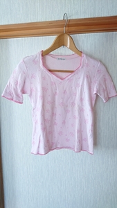  new goods pink floral print print cut and sewn T-shirt M. taking . innerwear pretty 