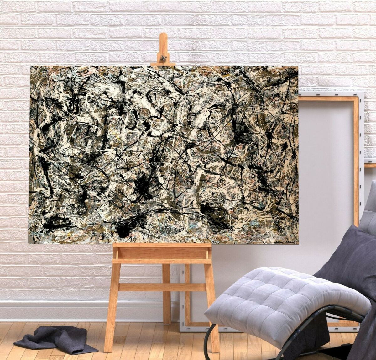 Jackson Pollock Poster Luxury Canvas with Frame Picture A1 Art Panel Scandinavian Overseas Painting Abstract Painting Goods Interior 4, printed matter, poster, others