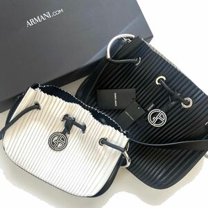 【送料無料】【2点セット】新品　ジョルジオアルマーニ　巾着　プリーツ　2wayバッグ　トートバッグ　カバン　鞄　GIORGIO ARMANI