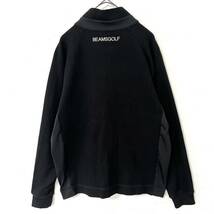 【送料無料】BEAMS GOLF ビームスゴルフ　ジャケット　切替　メンズ　ロゴ　S ジップ　ブラック　クレージュ 異素材mix ロゴ刺繍_画像3