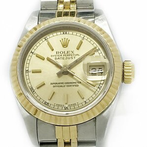 稼働品!!K18YG/SS!!ROLEX/ロレックス 69173 デイトジャスト／DATE JUST レディース 自動巻き ウォッチの画像2