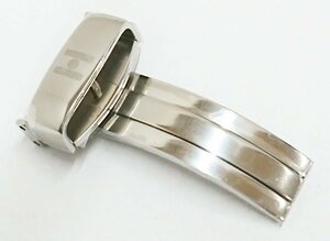 8●未使用長期保管品！！HIRSCH/ヒルシュ Deployment Buckle/バックルシルバーコーティング 片開きDバックル 18mm シルバー/銀色