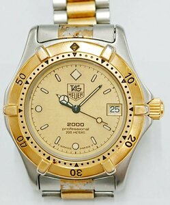 稼働品!!TAG HEUER/タグホイヤー プロフェッショナル 2000シリーズ 金色 レディース ウォッチ デイト 腕時計