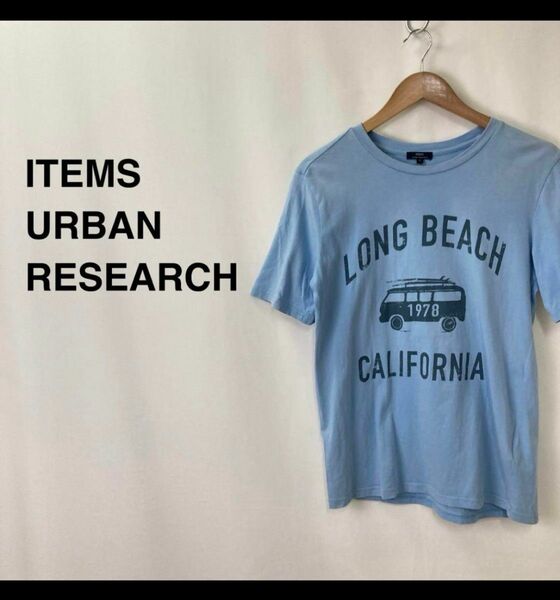 items URBAN RESEARCH アイテムズ プリントTシャツ ブルー