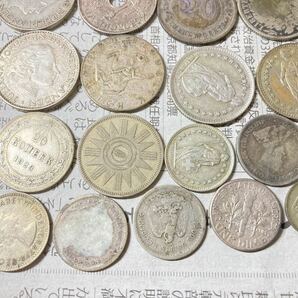 外国銀貨 まとめて21枚セット ニューギニア メキシコ 中国 フランス スイス 古銭 希少 レアコイン ヨーロッパ アジアの画像9