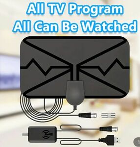 地デジTVアンテナ 電波増幅ブースターセット プレート式 室内用 ほぼ新品！