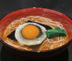 食品サンプル　月見蕎麦　月見そば