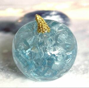 Art hand Auction Lucky Orgonite - Cute and Round Apple - Aquamarine, Handmade items, interior, miscellaneous goods, ornament, object