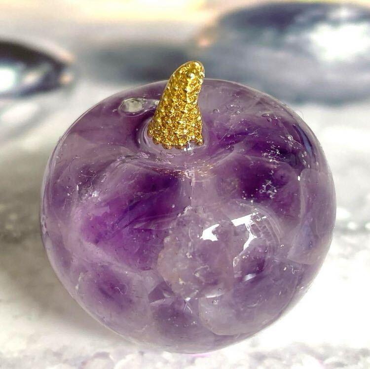 Luck-attracting orgonite, cute and round, apple-chan, high vibration, Sirius amethyst, Handmade items, interior, miscellaneous goods, ornament, object