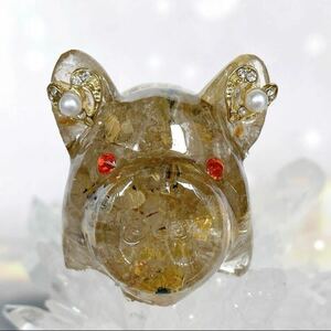 Art hand Auction Lucky Orgonite Pig Gold Rutilated Quartz Sephiroth Tree, Handmade items, interior, miscellaneous goods, ornament, object