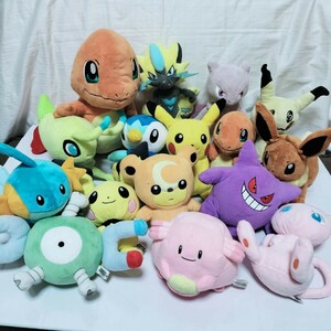 １円～ポケモン ぬいぐるみ 三英貿易 オールスターコレクション ヒトカゲ ゼラオラ ミミッキュ ピカチュウ イーブイ ゲンガー 16点セット