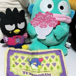 サンリオ ハンギョドン ばつ丸 ペックル タキシードサム まるもふびより ぬいぐるみ クッション グラス フィギュア シール 20点セットの画像2