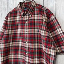 ラルフローレン Ralph Lauren CLASSIC FIT チェックシャツ 半袖シャツ メンズ ワンポイント コットン100% Lサイズ 5‐530 _画像3