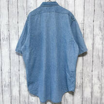 ラルフローレン Ralph Lauren デニムシャツ ワークシャツ 半袖シャツ メンズ コットン100% Lサイズ 5‐680_画像8
