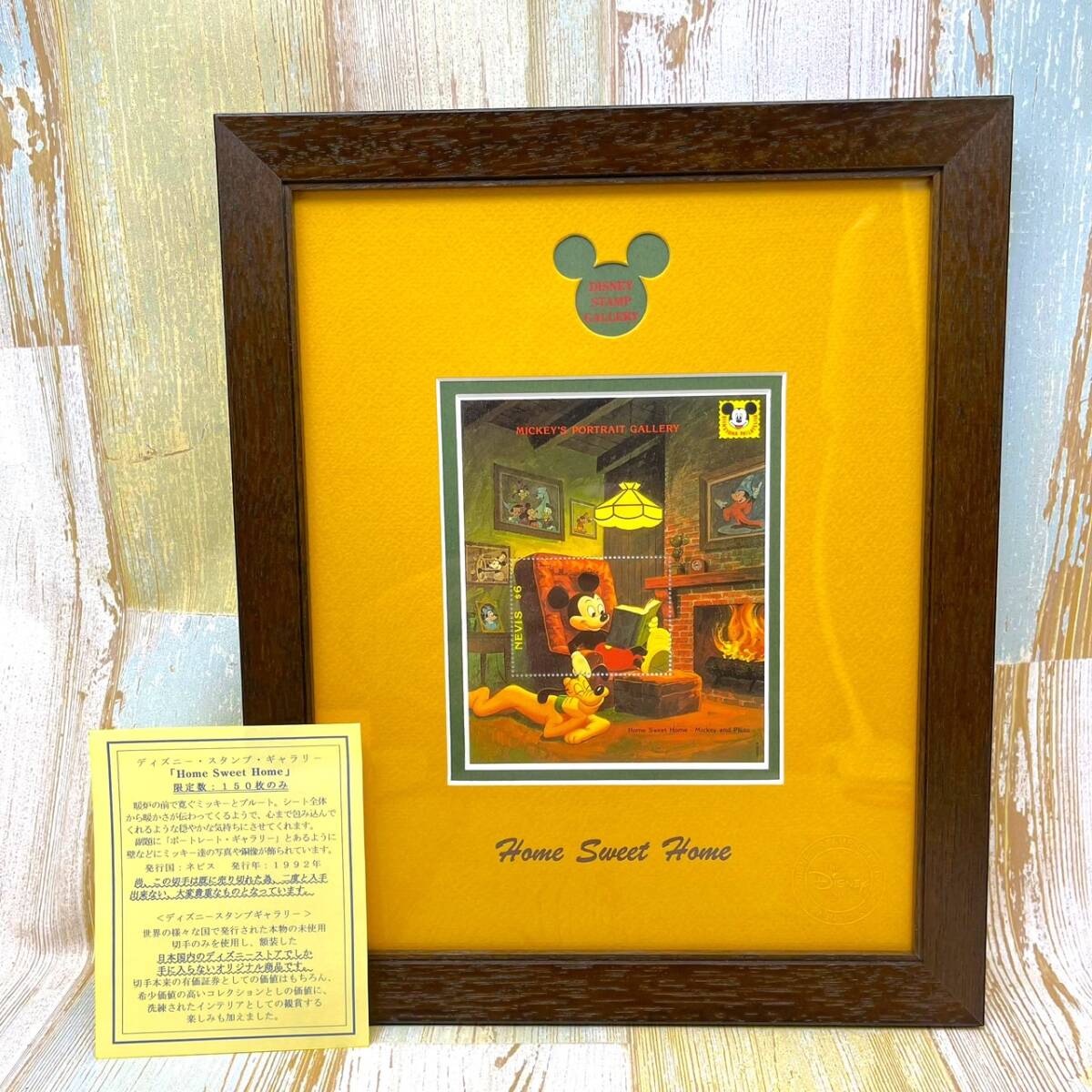 Limited edition 150 pieces Rare★Mickey Mouse Mickey Mouse Pluto★Stamp Art Gallery Stamp★Disney Disney TDL Picture Painting Frame Frame, antique, collection, disney, others