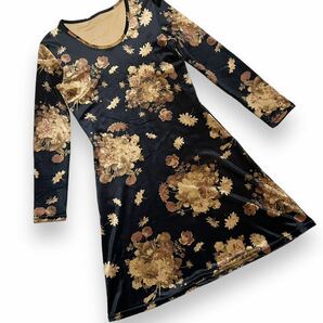 Rare 1996AW YOSHIKI HISHINUMA Velours Flower Dress issey miyake Collection Archive pleats please masaki matsushima 90s 菱沼良樹の画像3