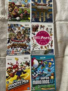 USED★Wii/WiiUソフト計6本セット＋おまけ（箱なし2本）_マリオドラクエ