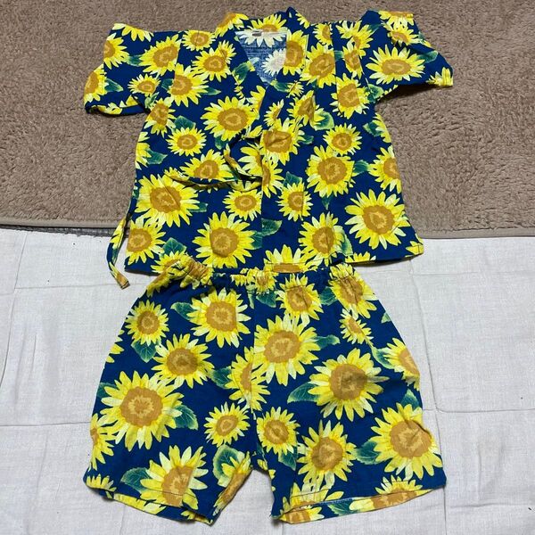 甚平 子供服95 ひまわり柄
