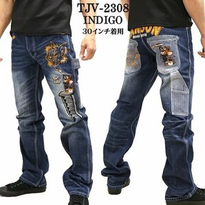 VANSON LEATHERS × TOM & JERRY トム アンド ジェリー 【定価\22000＋税】 デニムペインターパンツ TJV-2308 INDIGO 32 インチの画像1