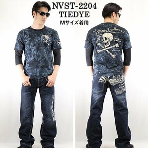 VANSON LEATHERS 【定価8500円＋税】 袖ドライフェイク7分TEE NVST-2204 TIEDYE サイズ Lの画像2