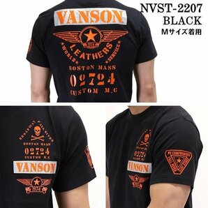 VANSON LEATHERS 【定価7900円＋税】 半袖TEE NVST-2207 SUMIKURO サイズ XLの画像3