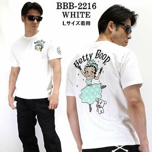 The BRAVE-MAN × BETTY BOOP ベティ ブープ 【定価￥7900＋税】 半袖TEE BBB-2216 WHITE サイズ L