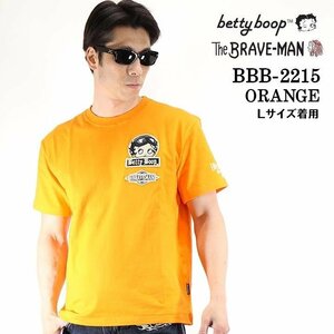 The BRAVE-MAN × BETTY BOOP ベティ ブープ 【定価￥7900＋税】 半袖TEE BBB-2215 ORANGE サイズ M