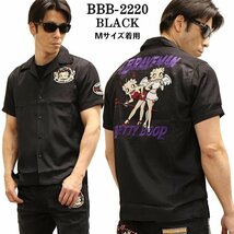 The BRAVE-MAN × BETTY BOOP ベティ ブープ 【定価￥15800＋税】 半袖レーヨンシャツ BBB-2220 BLACK サイズ M_画像1