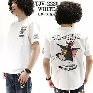 VANSON LEATHERS × TOM & JERRY トム アンド ジェリー 【定価\8900＋税】 半袖TEE TJV-2220 WHITE サイズ XXL