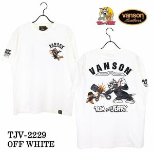 VANSON LEATHERS × TOM & JERRY トム アンド ジェリー 【定価\8900＋税】 半袖TEE TJV-2229 WHITE サイズ Mの画像2