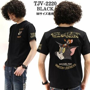 VANSON LEATHERS × TOM & JERRY トム アンド ジェリー 【定価\8900＋税】 半袖TEE TJV-2220 BLACK サイズ XL