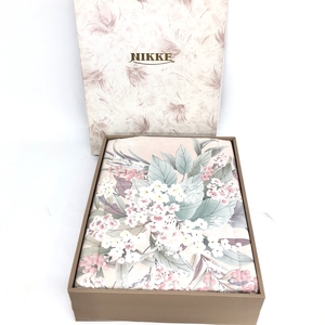 美品◆NIKKE ニッケ 羽毛肌ふとん ダウンケット 150×200◆ ピンク 中綿ダウン70％フェザー30％ 花柄 ユニセックス 寝具