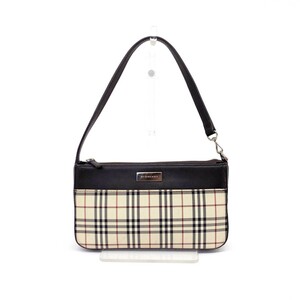 ◆BURBERRY LONDON バーバリーロンドン ワンショルダーバッグ◆ ベージュ×レザー キャンバス×レザー ノバチェック柄 レディース bag 鞄