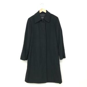 ◆SANYO COAT サンヨーコート カシミヤステンカラーコート 11号サイズ◆ ブラック カシミヤ100％ レディース 無地 ロング アウター