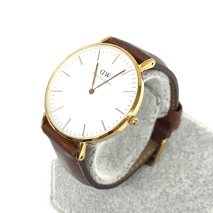 ◆Daniel Wellington ダニエルウェリントン クラシックセントモーズ 腕時計 クォーツ◆DW00100035 ブラウン/ローズゴールド SS×レザー