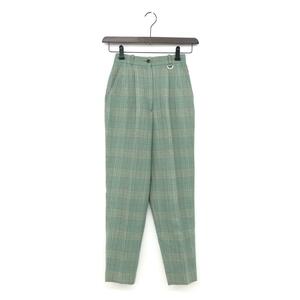  excellent *Christian Dior Sports Christian Dior sports pa ntsuS* green wool lady's check pattern bottoms Golf wear 