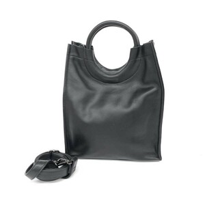 良好◆ear PAPILLONNER イアパピヨネ 2WAYバッグ◆ ブラック レザー レディース ハンド ショルダー bag 鞄