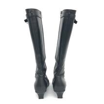 ◆PRADA プラダ ロングブーツ 37.5◆ ブラック レザー サイドジップ レディース 靴 シューズ boots_画像4