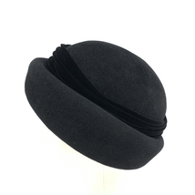 美品◆maxim マキシン 帽子 ◆ ブラック ラビットファー100％ ベルベットリボン レディース 帽子 ハット hat 服飾小物_画像2