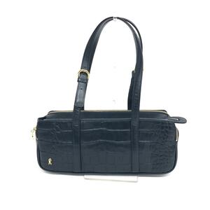 ◆ROBERTA DI CAMERINO ジャーダ ロベルタディカメリーノ トートバッグ◆ ネイビー クロコ型押し レディース bag 鞄