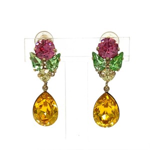 *Philippe Ferrandis Philip fe Landy s earrings * multicolor color stone lady's accessory accessory 